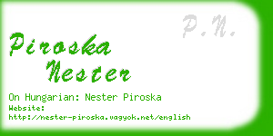 piroska nester business card